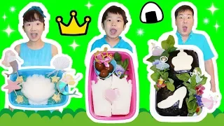 ★「プリンセスお弁当作り対決～！」姫おにぎり登場！★Princess box lunch cooking★