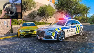 Audi RS6 Police chase | Forza Horizon 5 | Logitech g920 gameplay