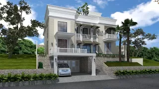 Sketchup House Exterior Design 4 + Vray 3.4 Render