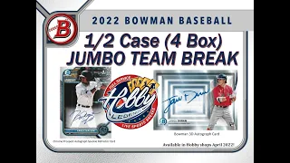 2022 BOWMAN JUMBO 1/2 CASE (4 Box) Team Break #2 eBay 05/21/22