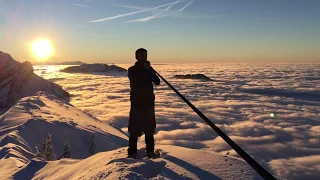 Alphorn Solo auf dem Schimbrig - über dem Nebelmeer