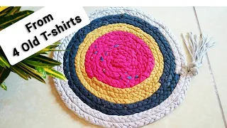 How To Make Rug From Old T-shirts | DIY Rug