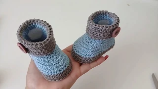 Botas de bebe tejidas a crochet -crochet baby booties