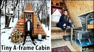 Tiny A-frame cabin built in 7 days for cheap! Off-grid oasis