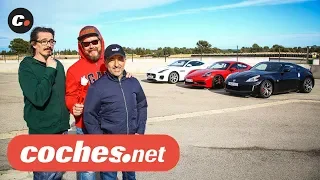 Porsche 718 Cayman GTS vs Jaguar F-Type vs Nissan 370Z | Prueba Comparativa / Review | coches.net