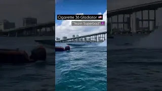Cigarette Speed Boat 36 Gladiator “Team Superbad” Miami Flyby #shorts