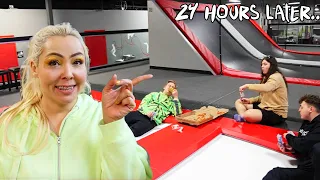 OVERNIGHT IN TRAMPOLINE PARK CHALLENGE!