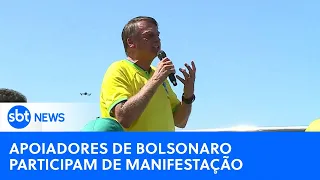 Apoiadores de Bolsonaro realizam manifestação na praia de Copacabana |#SBTNewsnaTV (22/04/24)