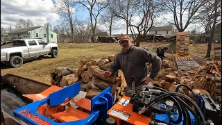 Finishing up Shagbark Hickory with an Eastonmade 12-22 wood splitter.