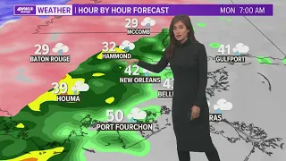 Ice threat north of lake Monday, hard freeze Tuesday including New Orleans