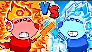 Wolfoo💥 Hot vs Cold Challenge: Fire Wolfoo vs Ice Wolfoo - Kids Amazing Stories