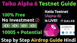 Taiko Alpha 6 Testnet Step by Step Guide Hindi.Taiko Airdrop Update.