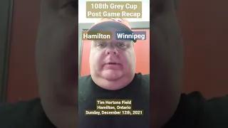 108th Grey Cup - Hamilton Tiger-Cats vs Winnipeg Blue Bombers - Sunday, December 12th, 2021 #Shorts