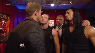 Edge ,Triple H ,Stephanie McMahon and The Shield Backstage 2013