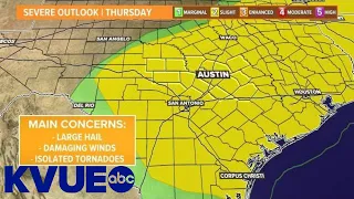 Live: Strong storms possible throughout Central Texas Thursday afternoon, evening | KVUE