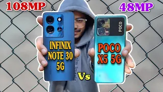 Infinix Note 30 5G Vs Poco X5 5G Full Comparison 🔥💯 108MP Vs 48MP🔥📸