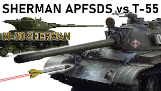 SUPER SHERMAN APFSDS vs T-55 | Chilean M-60 HVMS 60mm APFSDS Armour Piercing Simulation