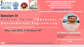 Webinar Series on ADVANCES IN GEOTECHNICAL ENGINEERING