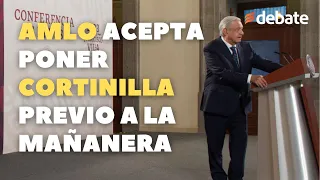 AMLO acepta poner cortinilla previo a la Mañanera, pero agregará un mensaje