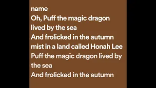 Peter, Paul and Mary - Puff, The Magic Dragon (Lyrics)