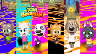 Talking Tom Gold Run All Characters Failed in Strawberry Lava - All Friends Funny Fails and Falls