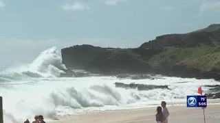 High surf, high winds impacting beaches as HECO warns of possible outages