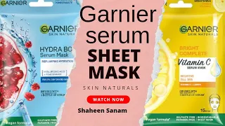 Garnier serum sheet mask// 1Bottle of serum// review video #dailyroutine #garnierserum #skincaretips