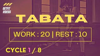 TABATA Cycle 1/8 With Vocal Cues (Work: 20 Secs | Rest: 10 Secs) TABATA MUSIC WORKOUT 🔥