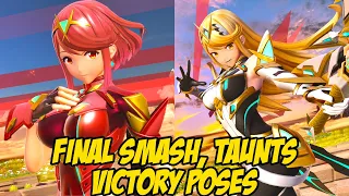 PYRA & MYTHRA Taunts, Final Smash, Victory Poses | Super Smash Bros. Ultimate