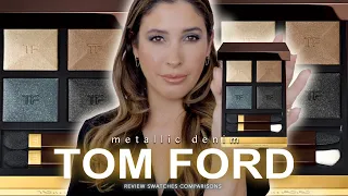 TOM FORD METALLIC DENIM Eyeshadow Quad SWATCHES REVIEW COMPARISONS and EYE LOOK ETHEREAL BLUE