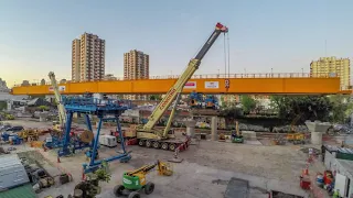 Armado de viga lanzadora Viaducto Mitre I Buenos Aires I Time-Lapse I Interval prductora audiovisual