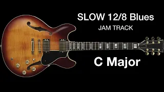 Slow 12/8 Blues Drum/Bass Jam track in C Major