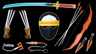 08 Origami Ninja Sword/ Ninja Mask/ Hook/ Kunai/ Bow/ Claws