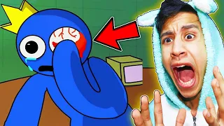 حقيقة اكثر حادثة مرعبة في اليوتيوب قصة فقدان عين الرجل الازرق - ردة فعل 😱💉 - RAINBOW FRIENDS