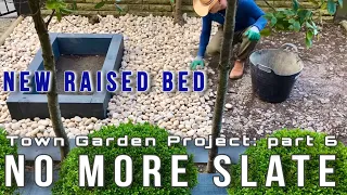 Town Garden Project: diy raised bed & the Slate goes #raisedgardenbed #gardenmakeover #gardendesign