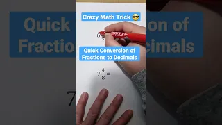 Easy Math Trick to Convert Fractions to Decimal 😎 #math #fractions #decimals