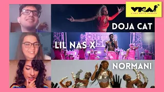 Italians React to VMAS 2021 - Doja Cat + Lil Nas X + Normani | eng. sub