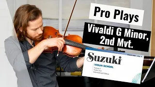 Vivaldi Concerto in G minor 2nd Mvt. | Suzuki Violin Book 5 | Solo Violin