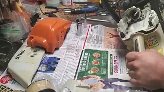 HOW TO: reassemble the STIHL MS271 FARM BSS 20" Chainsaw.  watch me struggle and not edit it out