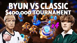 BYUN vs CLASSIC'S Sick 4-Robo Strat! | $400k Gamers8 Group Stage (Bo3 PvT) - StarCraft 2