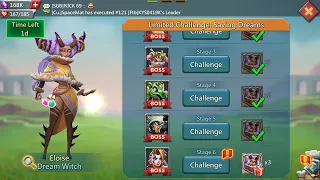 Lords mobile limited challenge Dream witch stage 6 | saving Dreams stage 6 | Eloise stage 6