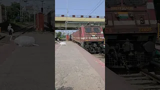 WAP 4 pulling Himgiri Express from Jammu Tawi to Howrah | note the train honk in video #shorts