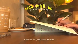 read with me at a café ☕ 1 hour real-time, rain sounds, coffee shop ambience, no music