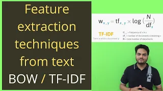 Feature Extraction techniques from text  - BOW and TF IDF|What is TF-IDF and bag of words in NLP
