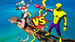 GTA 5 Ragdolls Spiderman VS Harley Quinn Fails/Jumps/Gameplay ep.9 [Euphoria Physics, Funny Moments]