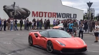 VOS Huracan & 488 accelerating at cars and coffee