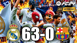 FIFA 24 - RONALDO, MESSI, SPIDER MAN ALL STARS PLAYS TOGETHER | Real Madrid 63-0 FC BARCELONA