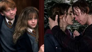 Ron and Hermione’s relationship timeline movie by movie #harrypotter #ronweasley #hermionegranger