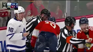 Big Scrum at the end of the panthers and maple leafs game