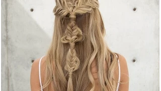 Boho Half Up Twisted Edge Fishtail Braid